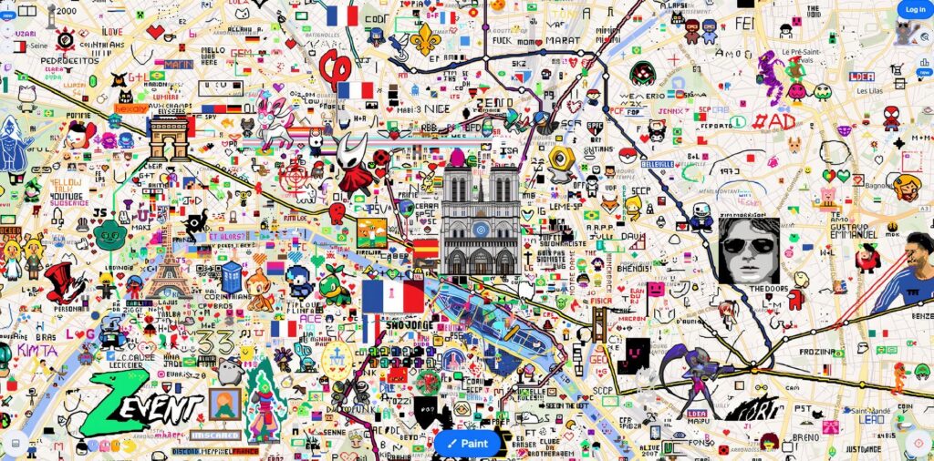 Gamers are taking over wplace, the Google Maps for mass collaboration pixel art