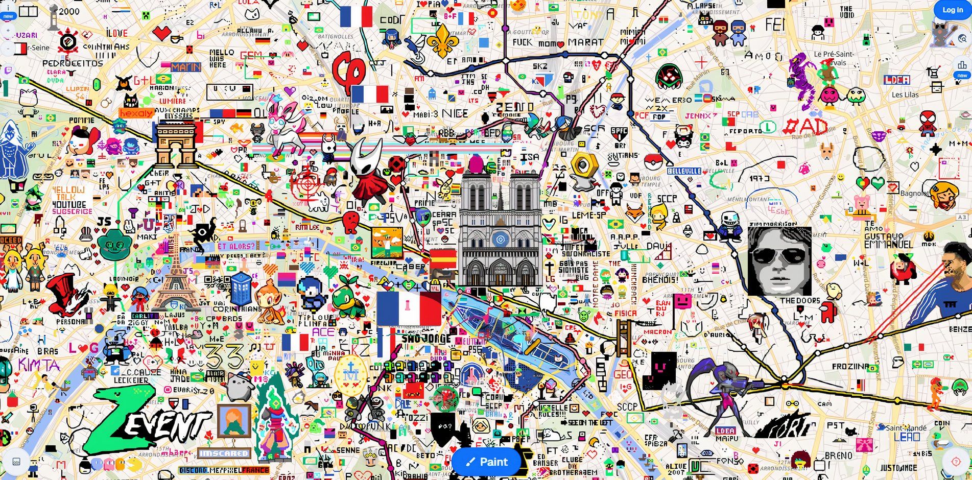 Gamers are taking over wplace, the Google Maps for mass collaboration pixel art